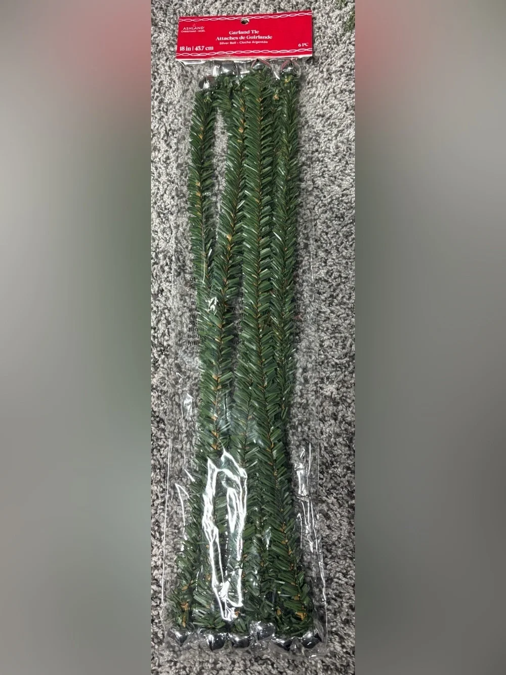 Ashland Green Garland Ties with Silver Bells